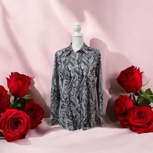 FOXCROFT LONG SLEEVE BUTTON DOWN THE FRONT‎ BLOUSE SIZE 16 NWT